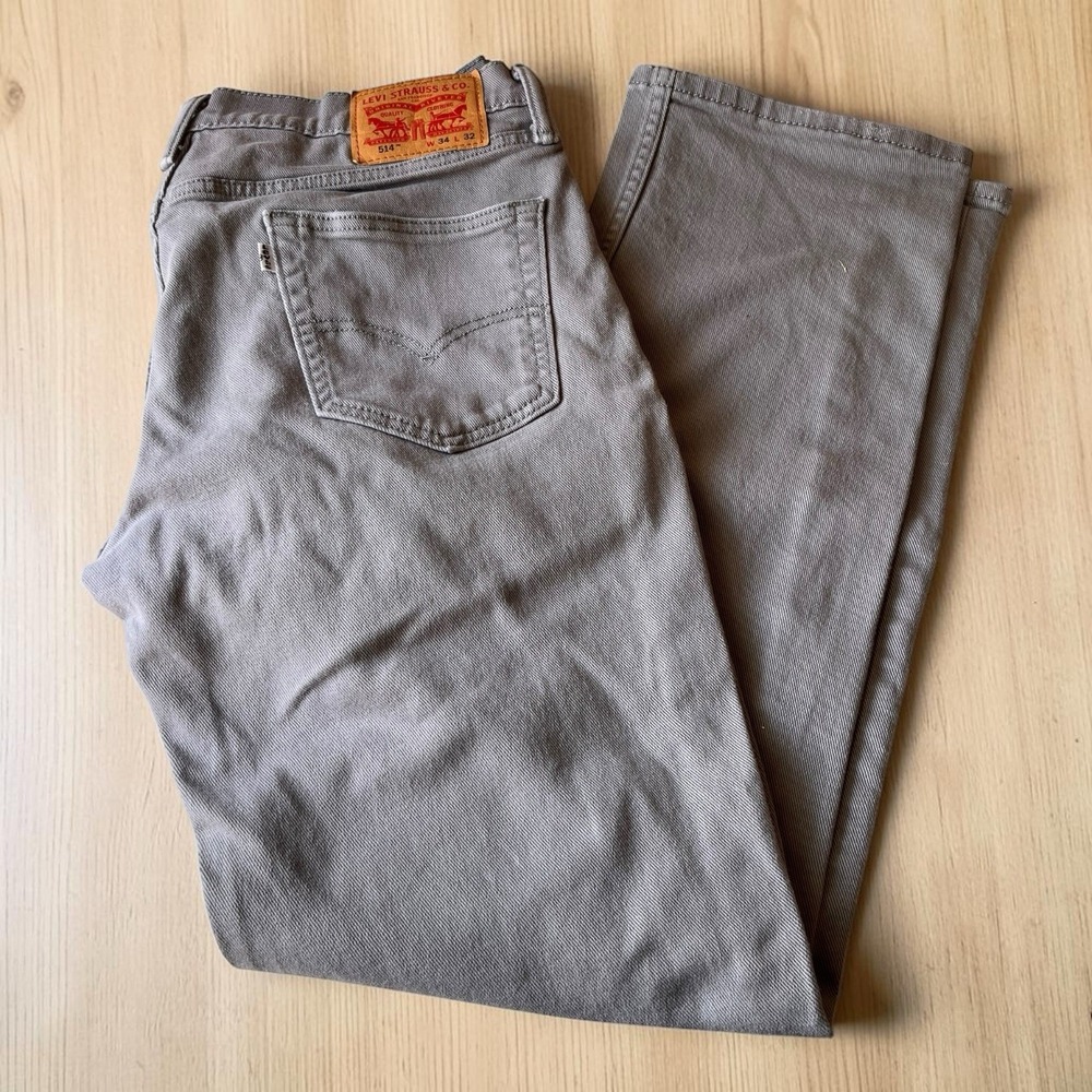 Levi's Mens 514 Straight Fit Pants Jeans 34x32  Cotton Gray  Twill 5 Pocket